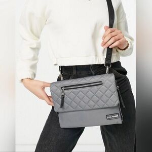 Steve Madden Bjodie Quilted Expandable Travel Crossbody Handbag Magnetic Closure